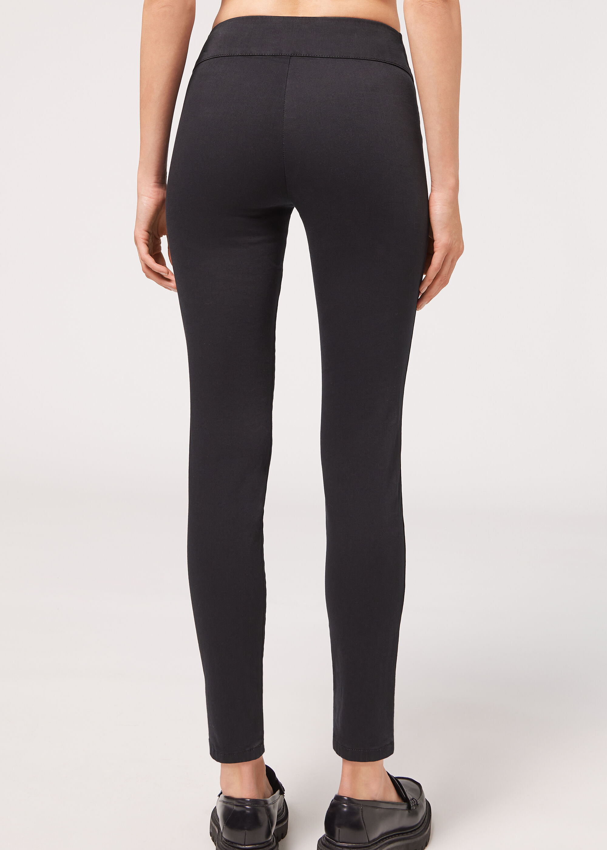 Džínsové skinny legíny s vysokým pásom