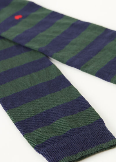 Stripe-Patterned Long Socks