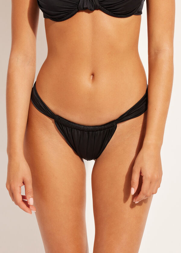 Brazilian-Bikinihose mit schmalen Seiten Shiny Satin