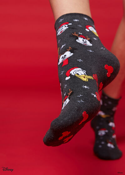 Protiskluzové dámské ponožky s Mickey Mousem z vánoční kolekce Family
