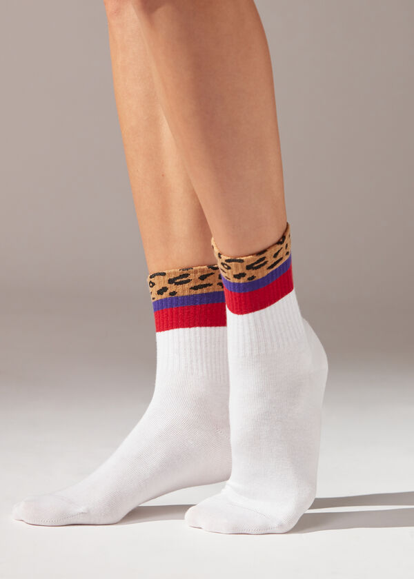 Kurze Sportsocken mit Animal-Muster