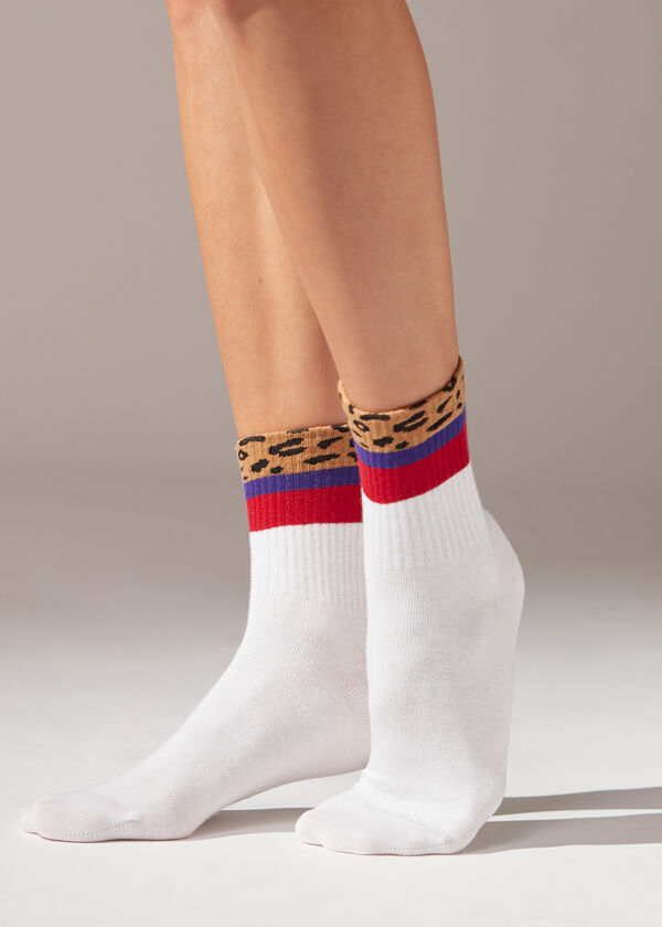 Animal-Patterned Short Sport Socks