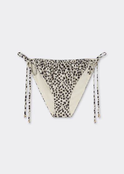 String Swimsuit Bottom Faded Dots