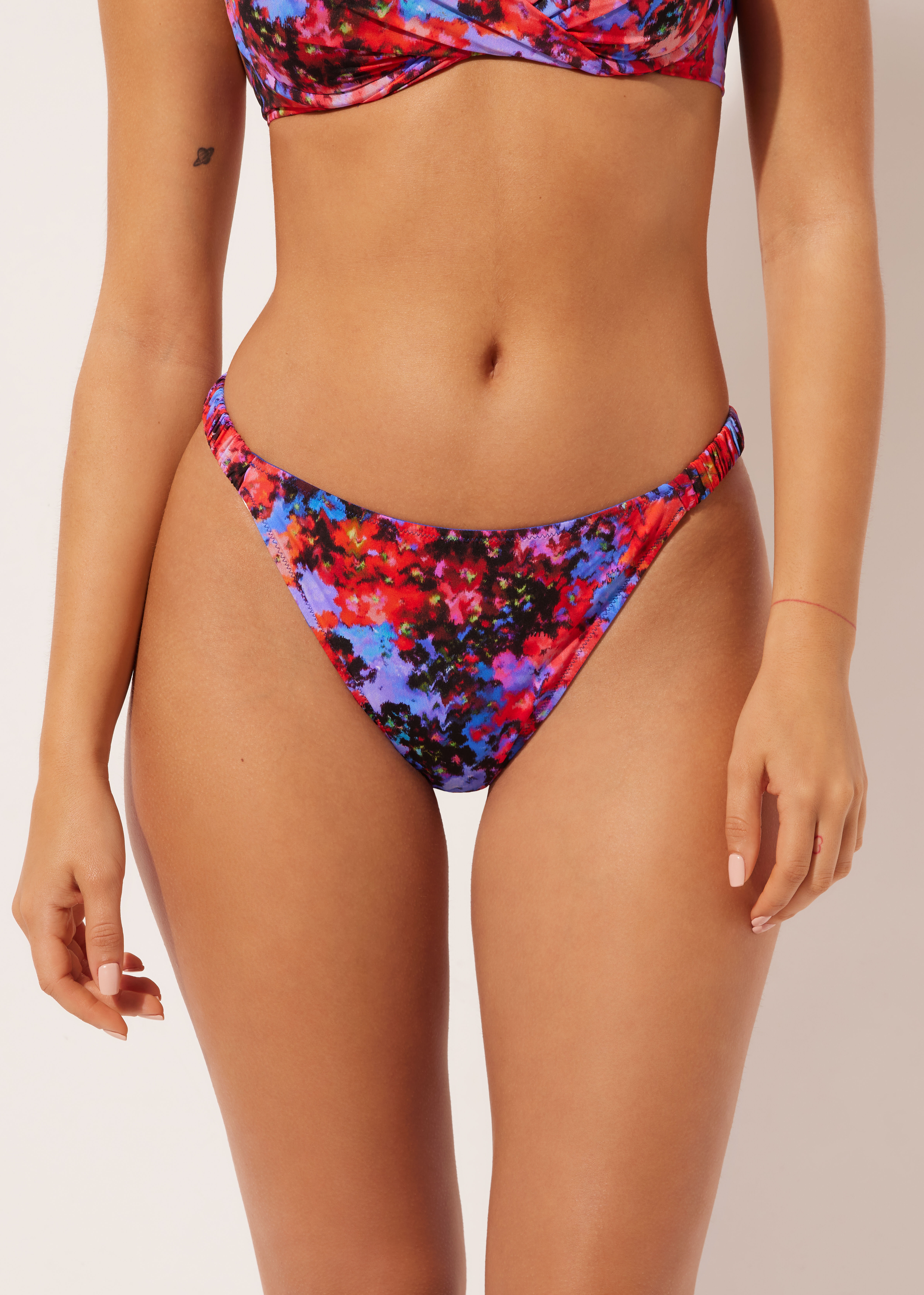 Brazilian Bikini Bottoms Blurred Flowers