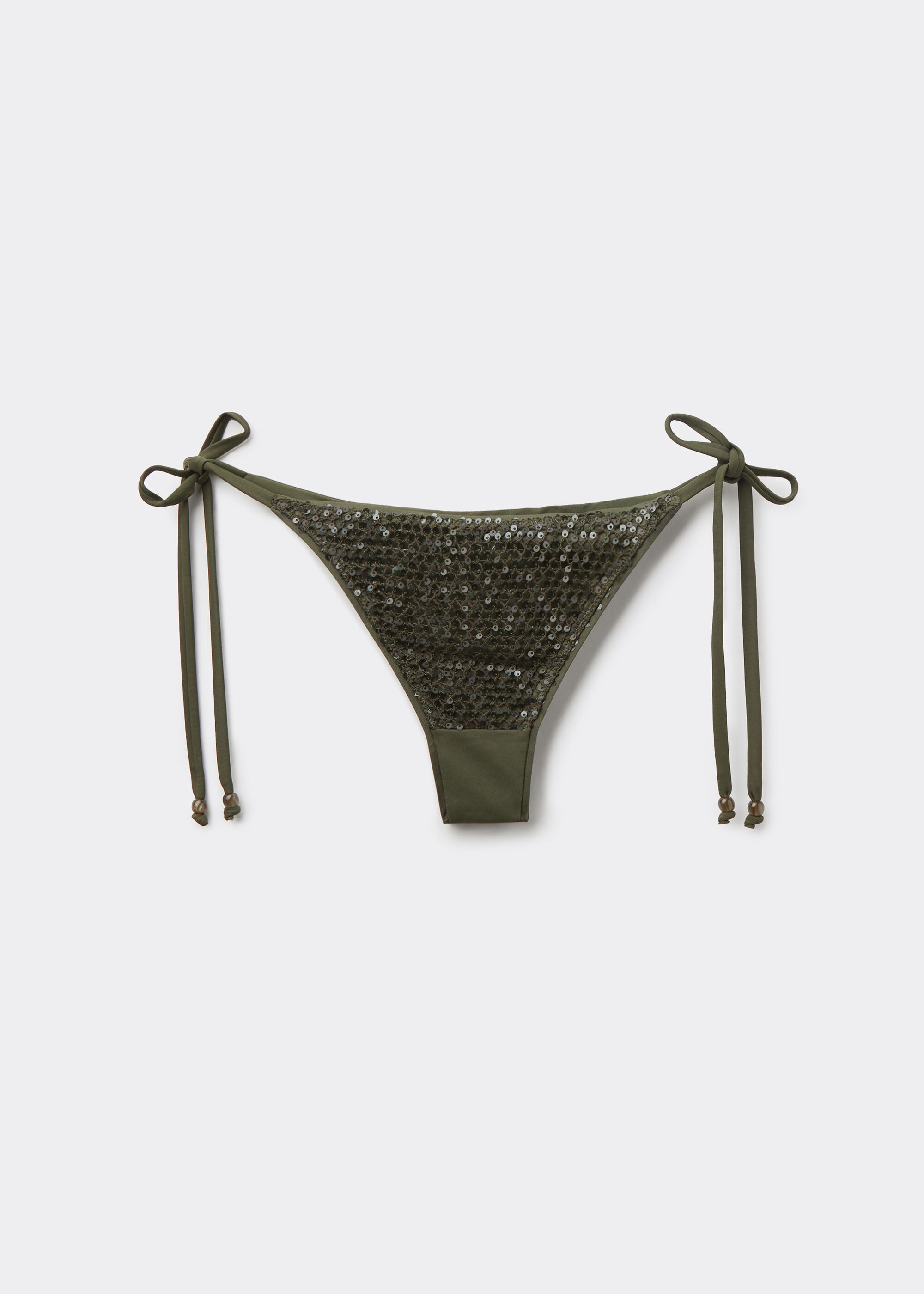 Bağcıklı Brazilian Bikini Altı Sequin Net