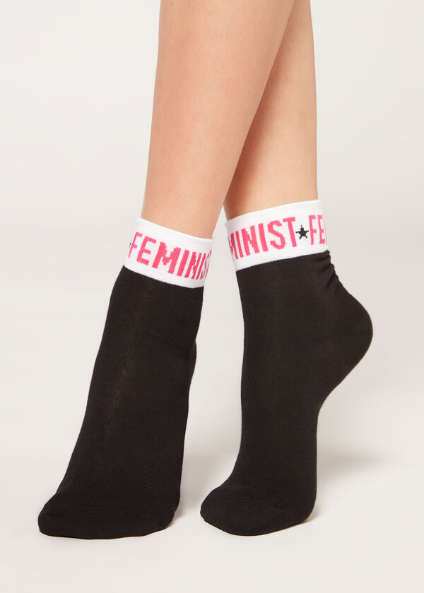 Kratke čarape s natpisom „Girl Power“