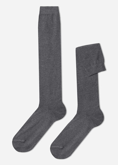 Lange Herrensocken aus Winterbaumwolle