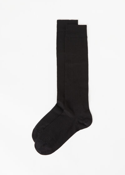 Chaussettes longues côtelées pour homme