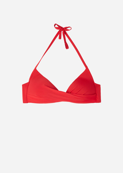 Soft Graduated Crossover Padded Triangle Bikini Top Indonesia