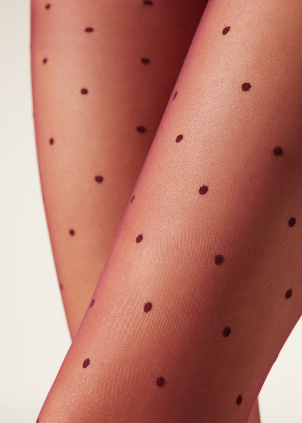 Sheer polka dot tights