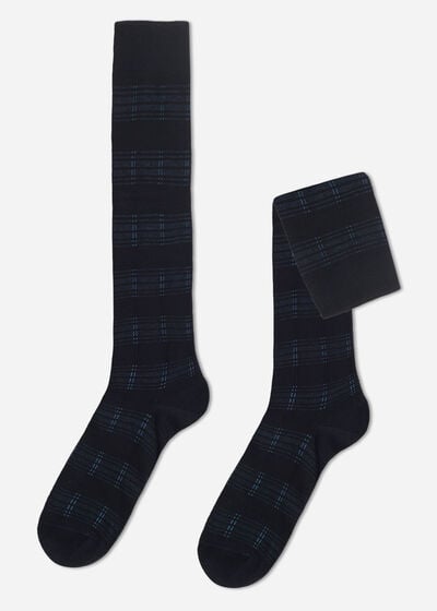 Chaussettes longues en fil d'Écosse classiques pour homme