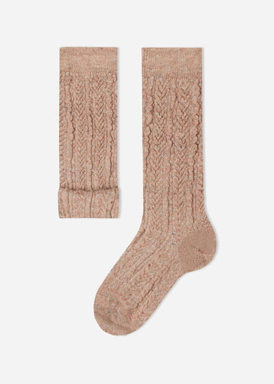 Detské dlhé bavlnené ponožky so vzorom korenie a soľ