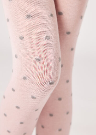 Girls’ Dotted Cotton Tights