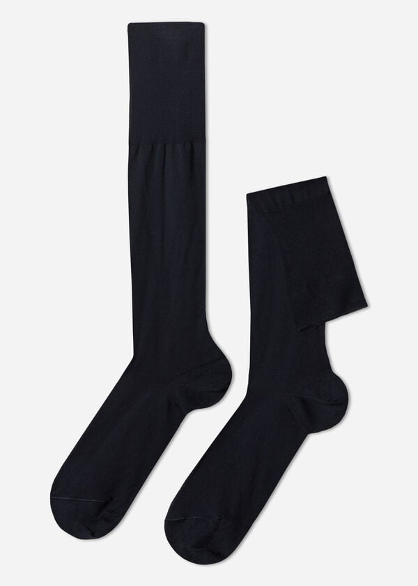 Pánske dlhé ponožky z mercerovanej bavlny