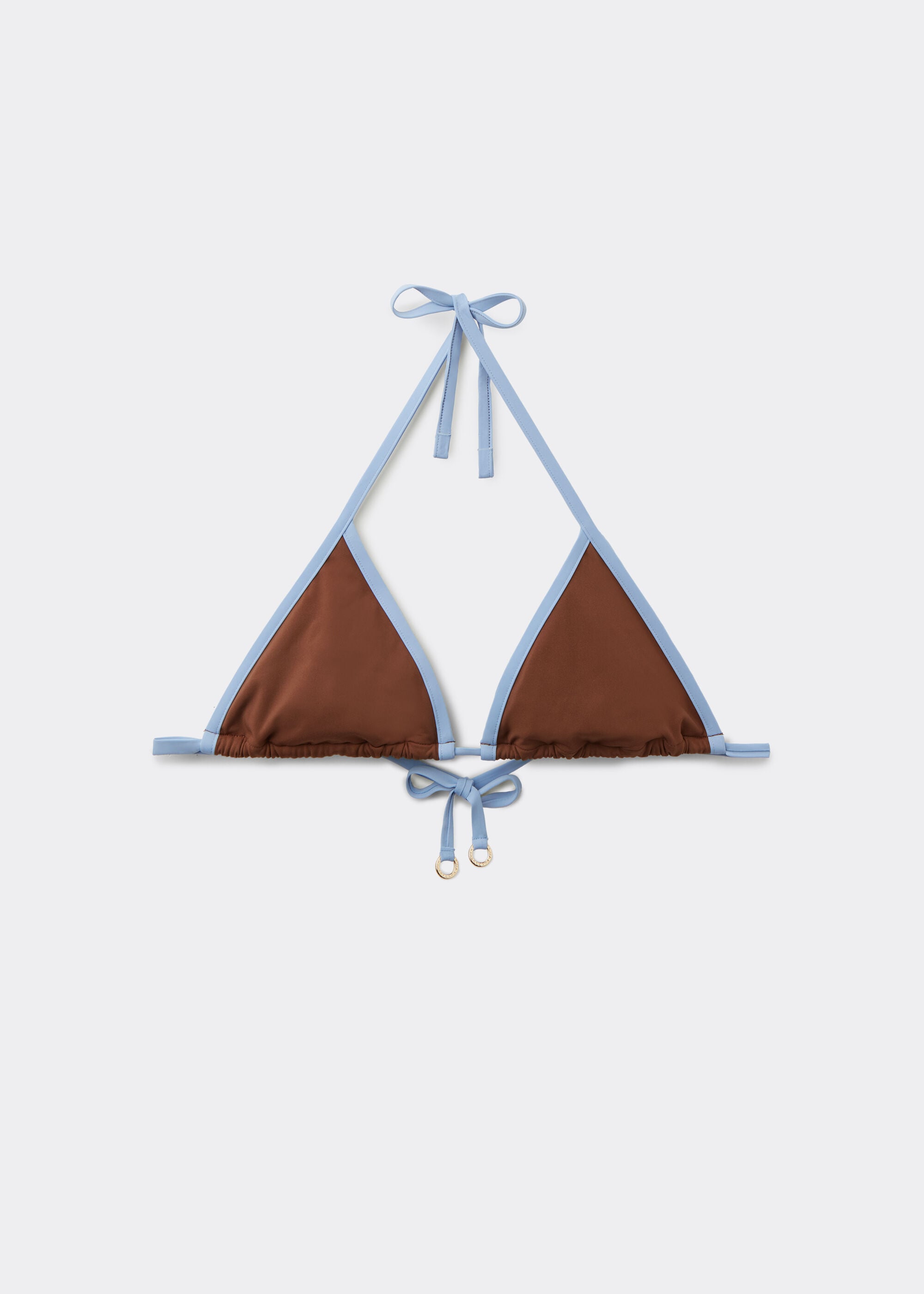 Triangel Bikinitop Tweekleurig Piping
