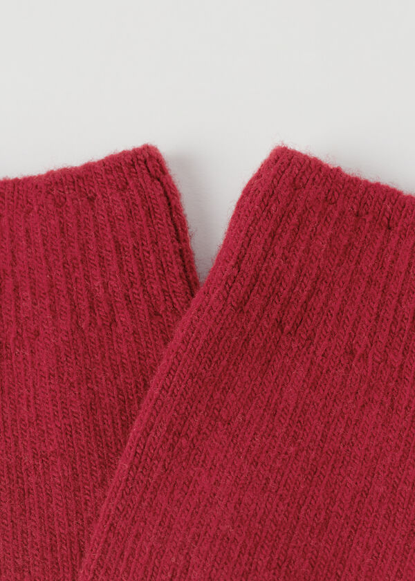 Short Ribbed Socks with Wool and Cashmere