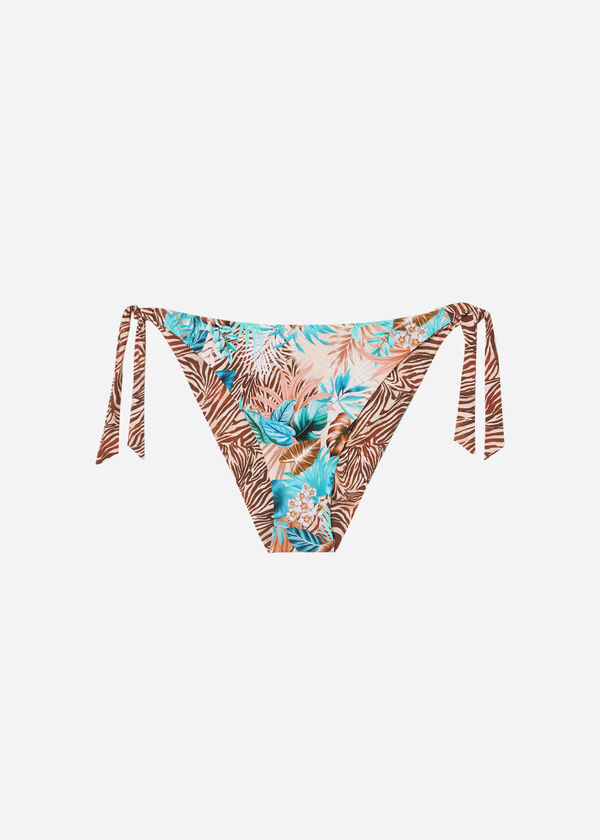 Dvostrane bikini gaćice s mašnama Wild Foliage