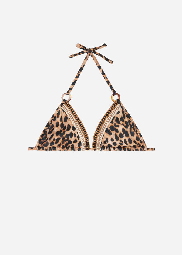 Driehoek-Bikini Glijdend met Animalier Print Bilbao