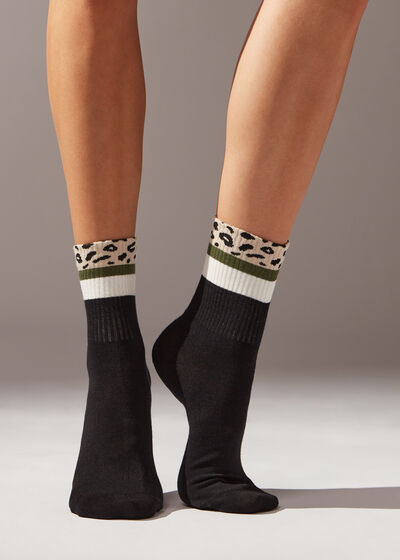 Animal-Patterned Short Sport Socks