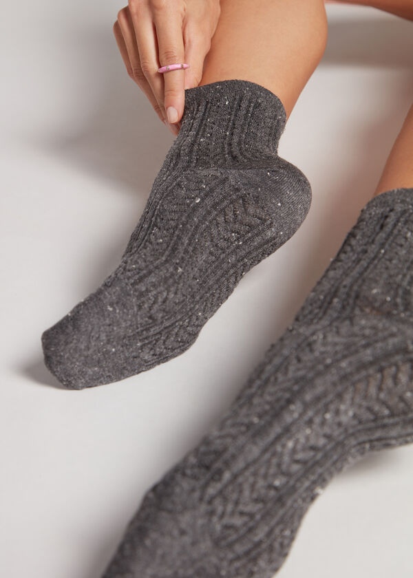 Krátke bavlnené ponožky so vzorom korenie a soľ