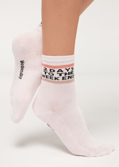 Short Socks with 7 Days Text