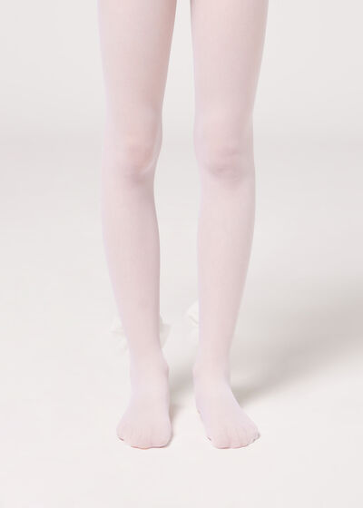 Girls’ 30 Denier Tulle Tights with Bow