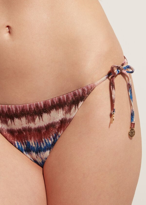 Bikinihose mit Schleifen und Batikmuster Formentera