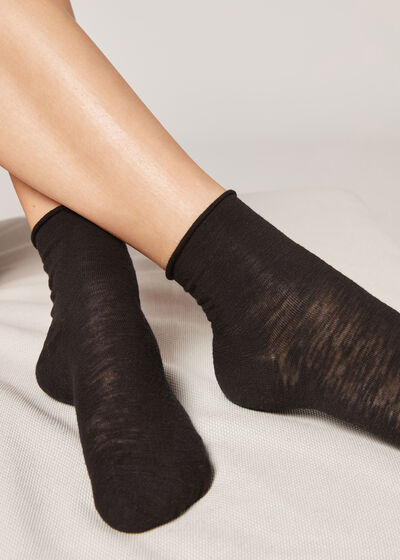Chaussettes courtes avec lin et viscose