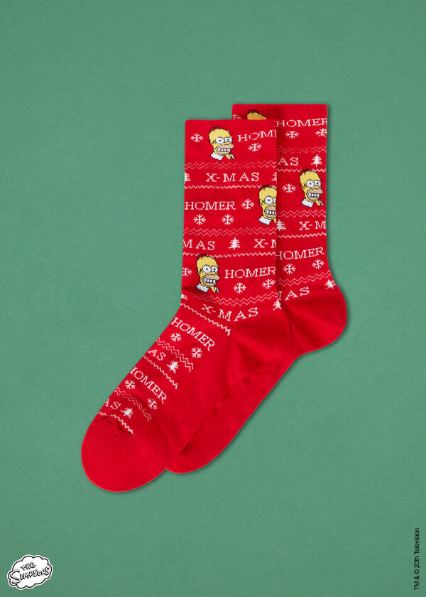 Pánske protišmykové ponožky s vianočným motívom Family The Simpsons