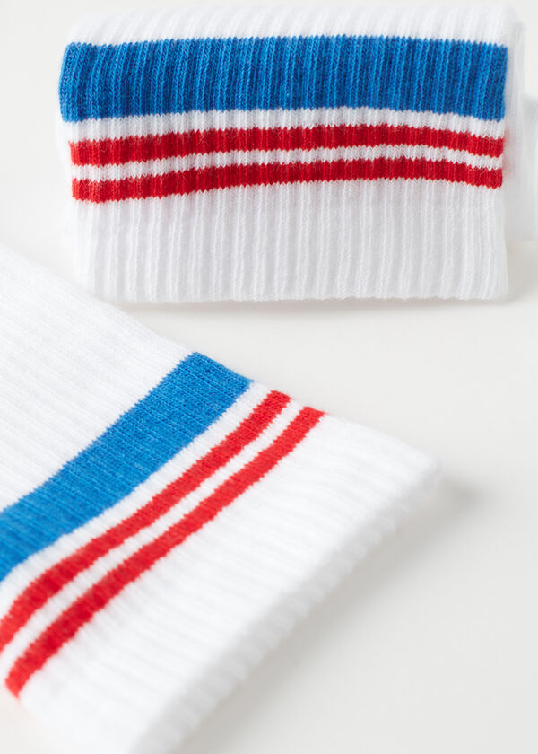 Men’s Stripe Motif Crew Socks