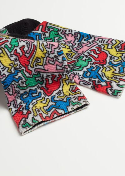 Dijital Keith Haring™ Baskılı Spor Soket Çorap