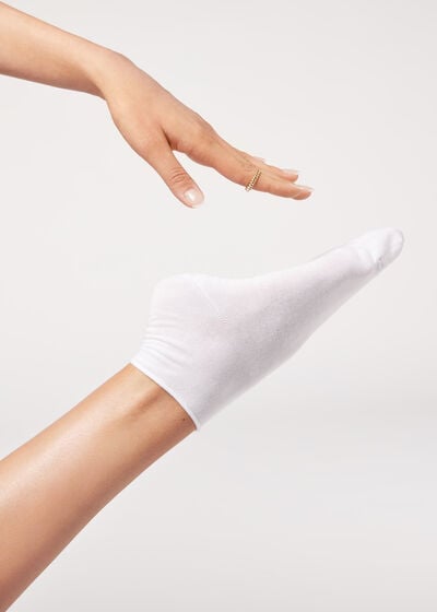 Krátke bavlnené ponožky bez lemu