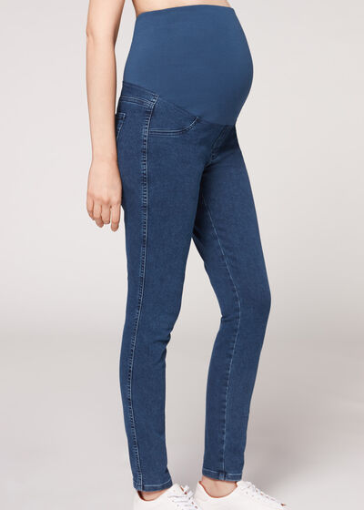Legginsy jeansowe Maternity