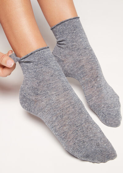 Chaussettes courtes avec lin et viscose