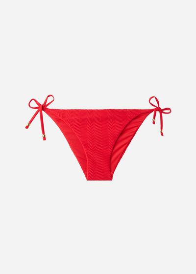 Bikinihose in Chevron-Optik mit schmalen Bändchen Casablanca