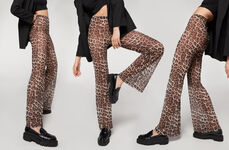 Legging pattes d'éléphant en tulle imprimé