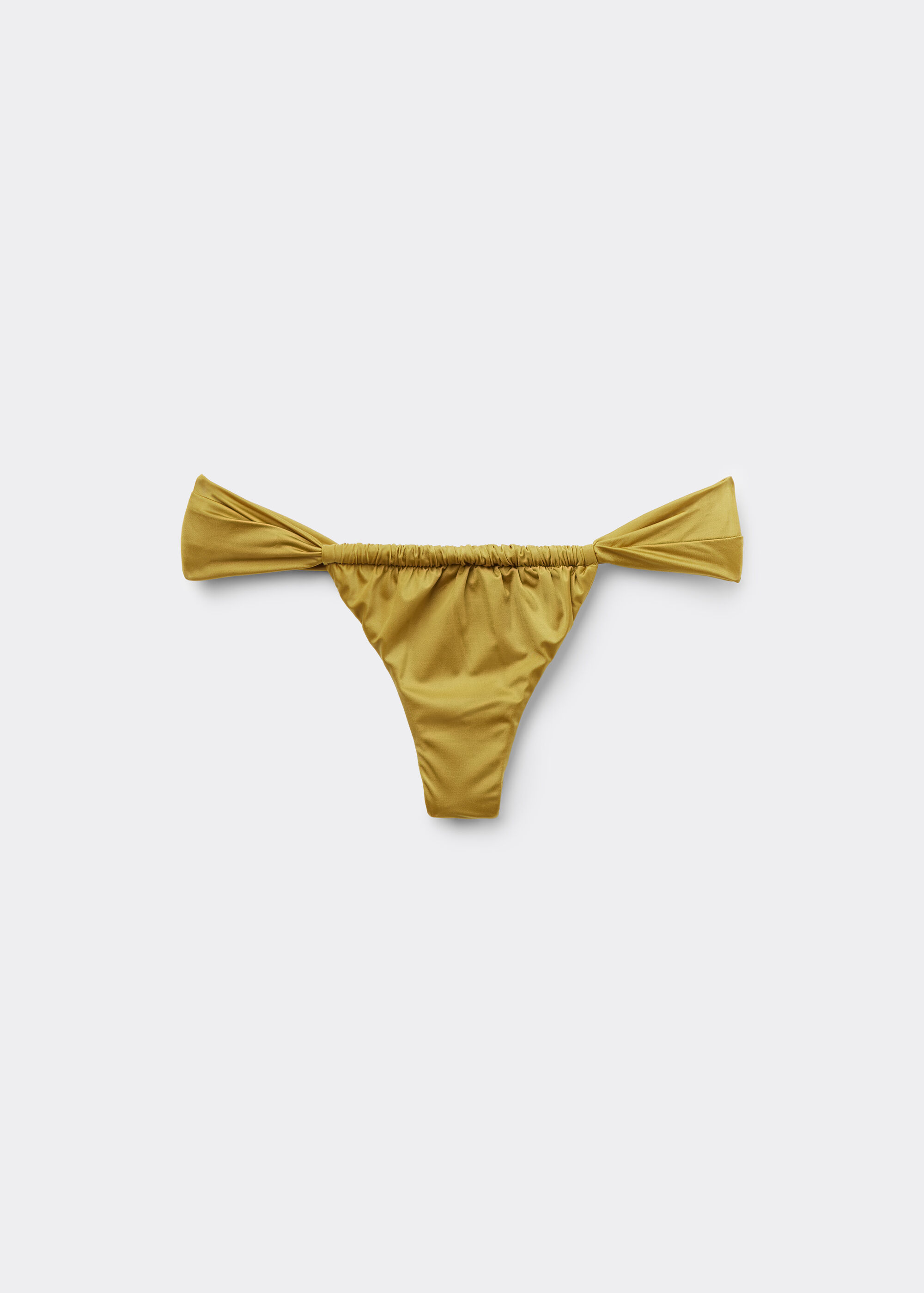 String Brazilian Swimsuit Bottom Shiny Satin