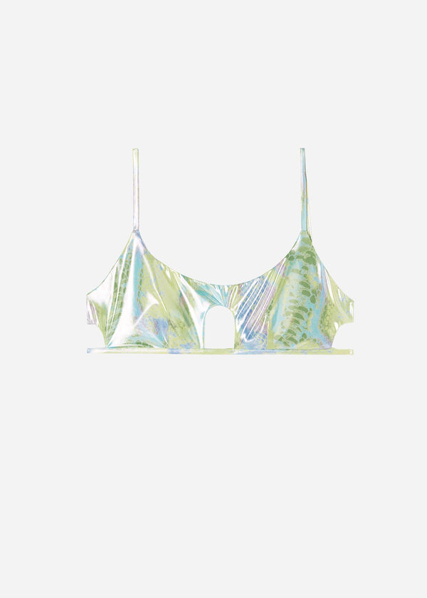 Snake Print Crop Bikini Top Las Palmas