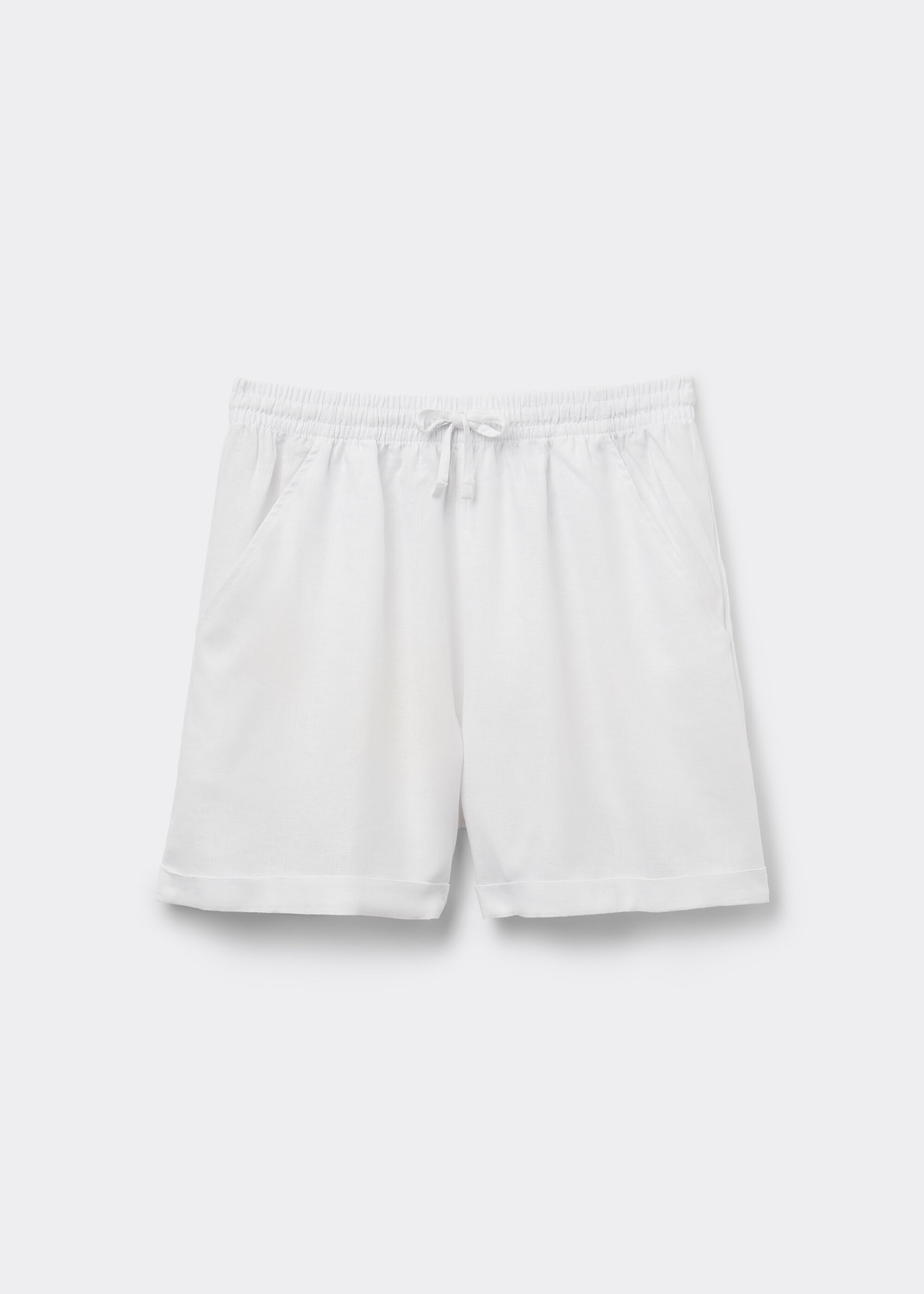 Korte Broek van Linnen en Viscose
