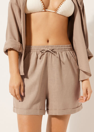 Linen and Viscose Shorts