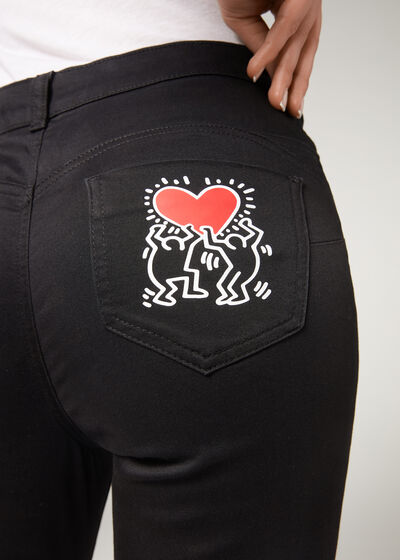 Jeansy push-up Soft Touch Keith Haring™
