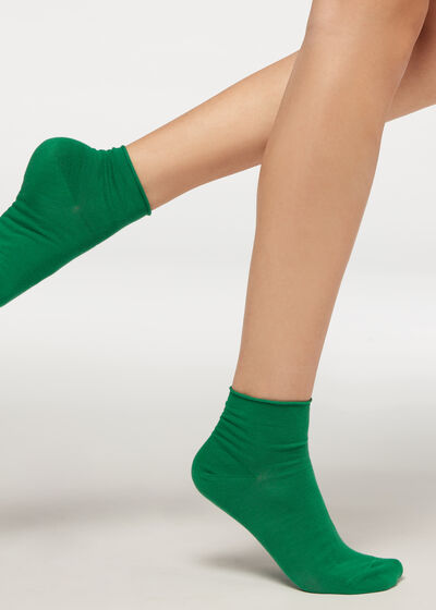 Krátké bavlněné ponožky bez lemu