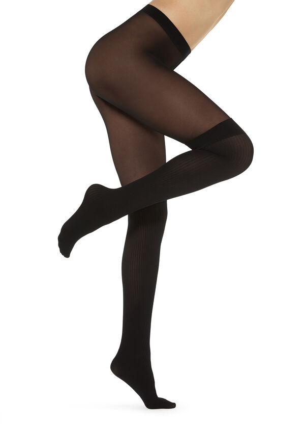 Mock over the Knee Ribbed Tights - Patterned tights - Calzedonia