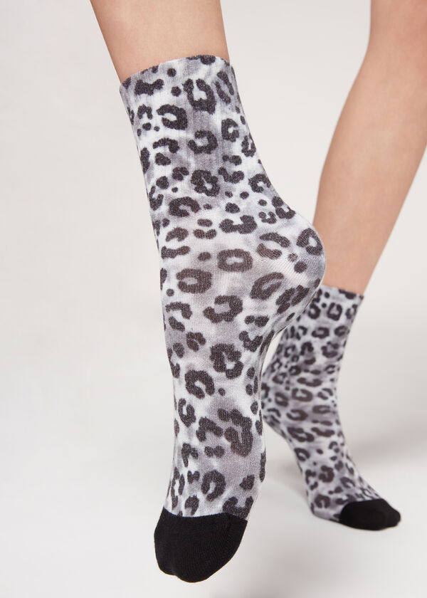 Animal Print Short Socks