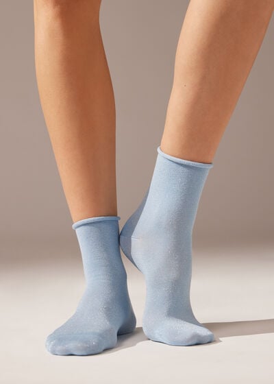 Krátke ponožky s trblietavým vláknom