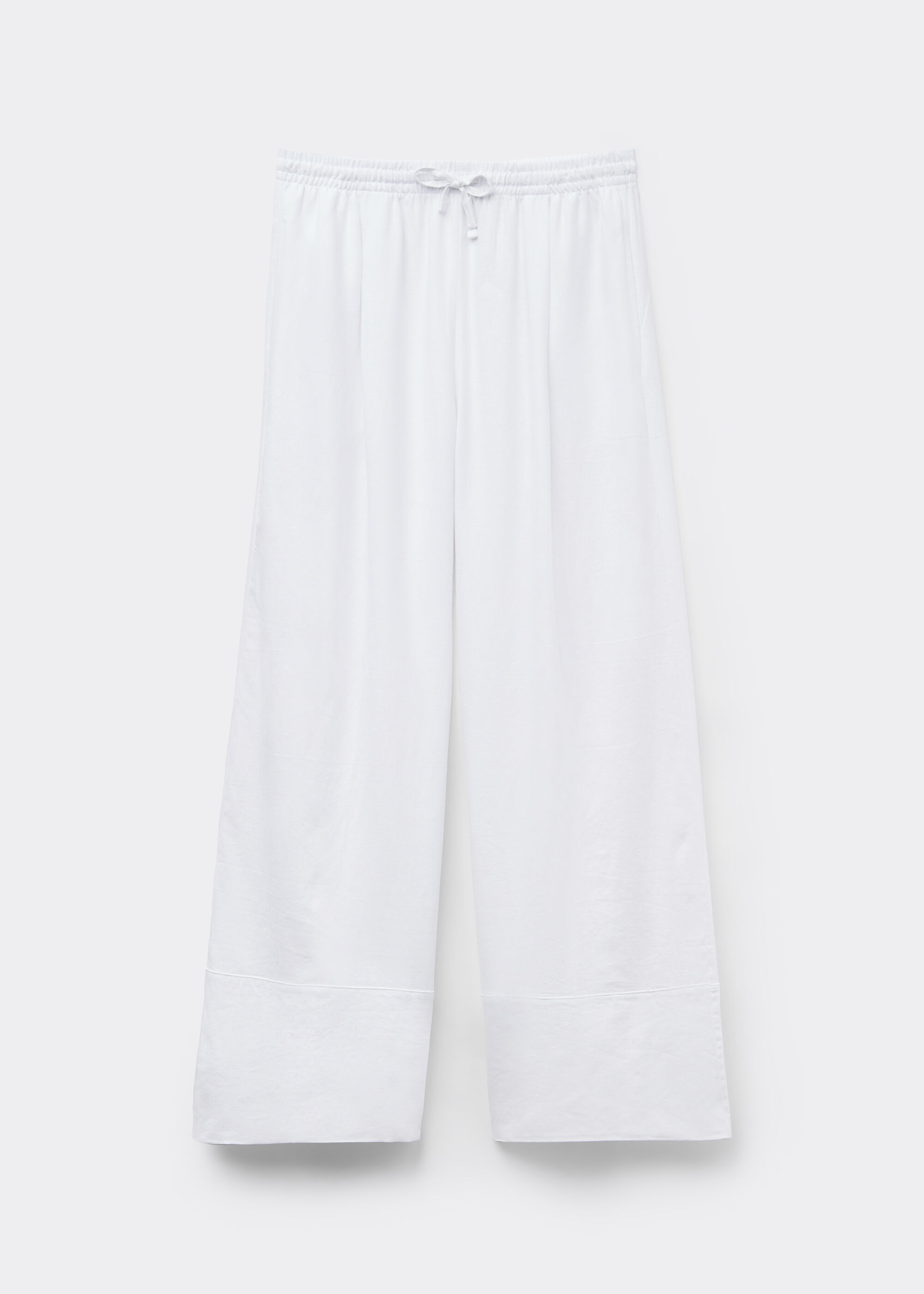 Linen and Viscose Palazzo Trousers
