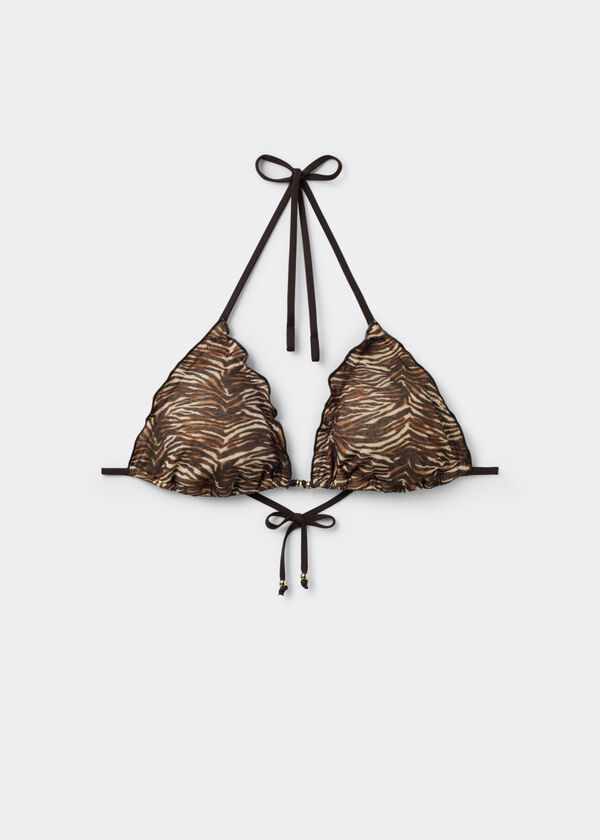 Doll Zebra Triangle Bikini Top