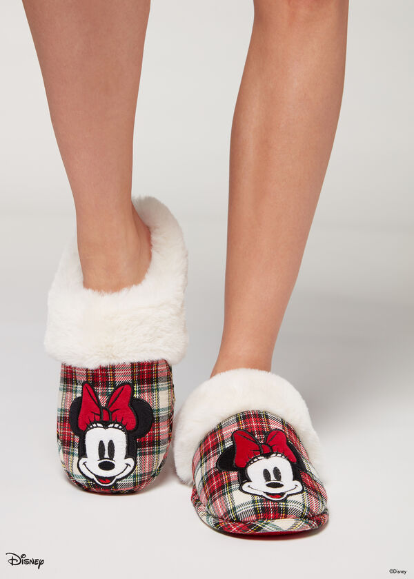 Disney Minnie Christmas Closed-Toe Slippers