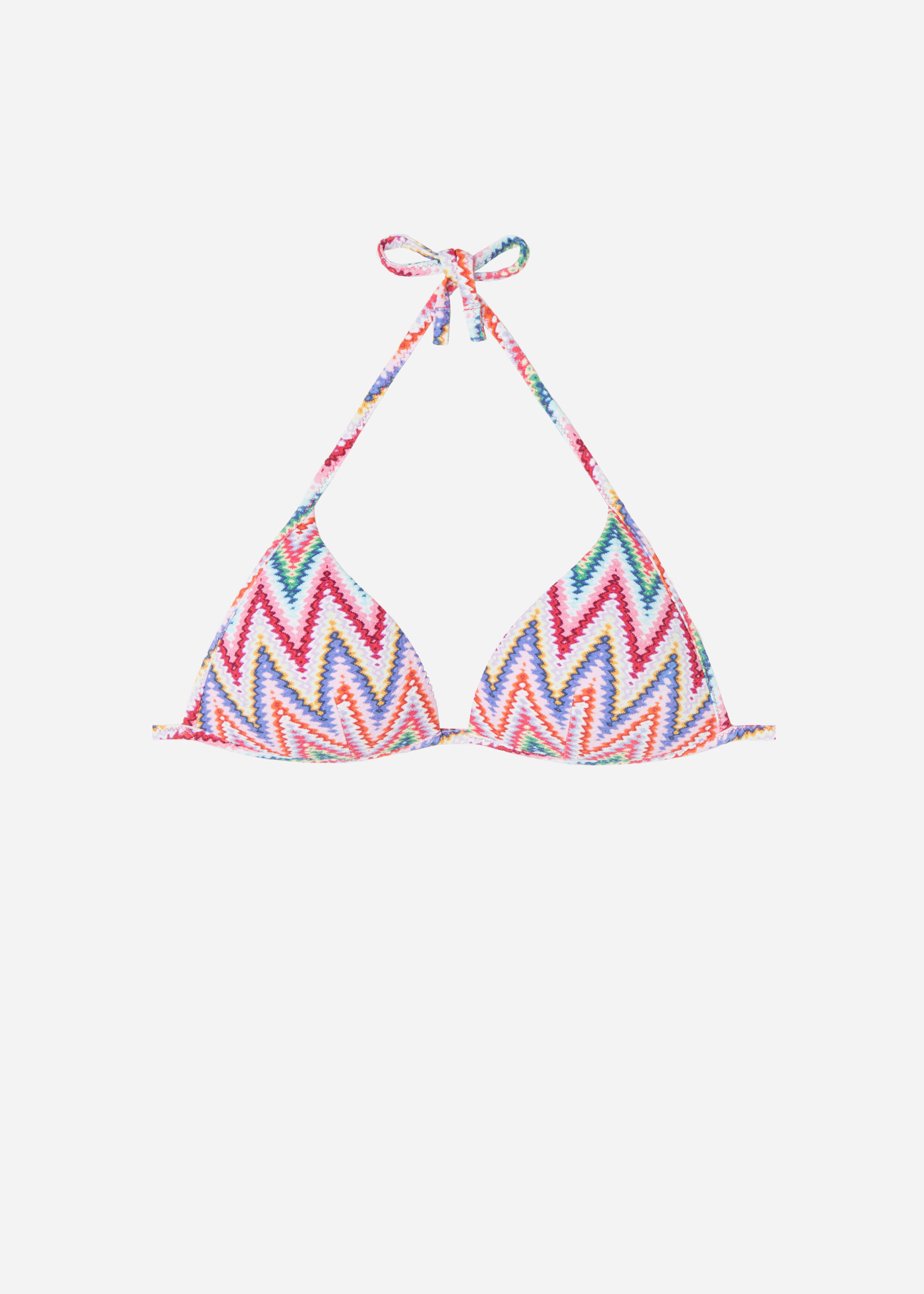 Triangel Bikinitop met Gegradeerde Vulling Multicolor Chevron