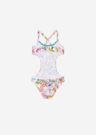 Girls’ One-Piece Swimsuit Jungle Rainbow